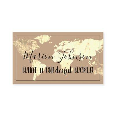 World Map Globe Map Travel Agency Gold Ivory