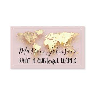 World Map Globe Map Travel Agency Gold Logo Blush