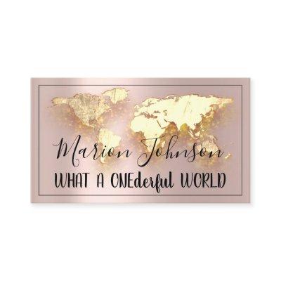 World Map Globe Map Travel Agency Gold Logo Rose