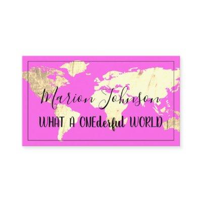 World Map Globe Map Travel Agency Gold Pinky