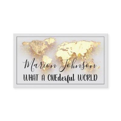 World Map Globe Map Travel Agency Gold QR Gold