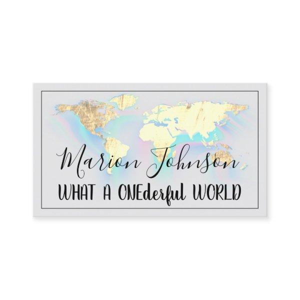 World Map Globe Map Travel Agency Gold QR Gray
