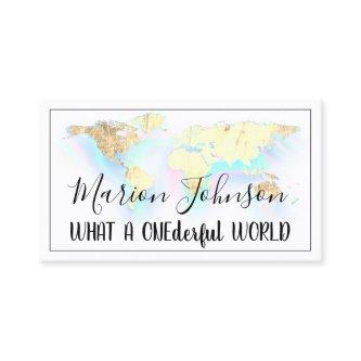 World Map Globe Map Travel Agency Gold QR LOGO