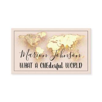 World Map Globe Map Travel Agency Gold QR Rose