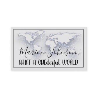 World Map Globe Map Travel Agency Gray Logo QR