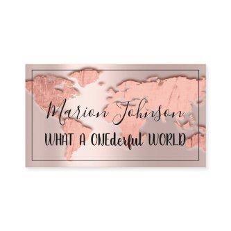 World Map Globe Map Travel Agency Rose Blush