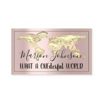 World Map Globe Map Travel Agency Rose Gold