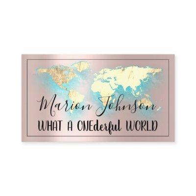 World Map Globe Map Travel Agency Rose Gold Logo