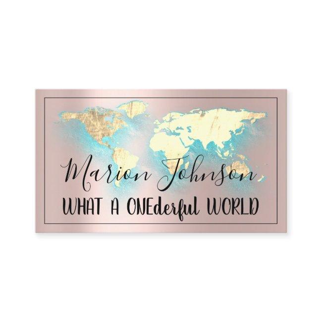 World Map Globe Map Travel Agency Rose Gold Logo