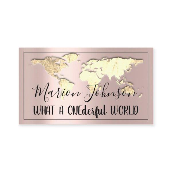 World Map Globe Map Travel Agency Rose Gold Logo