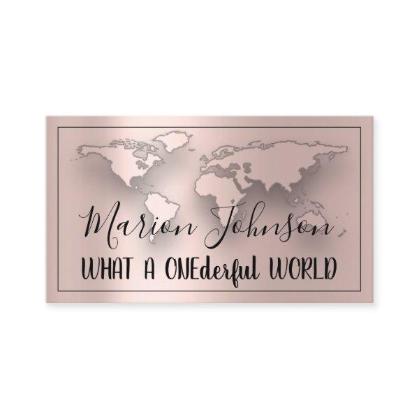 World Map Globe Map Travel Agency Rose Gray Logo