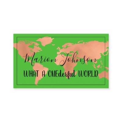 World Map Globe Map Travel Agency Rose Green