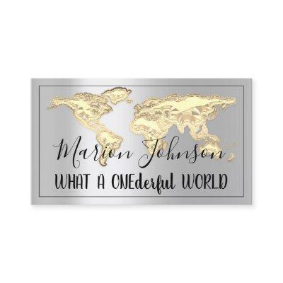 World Map Globe Map Travel Agency Silver Gold