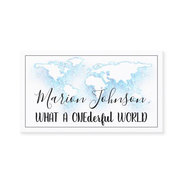 World Map Globe Map Travel Agency White Logo Blue