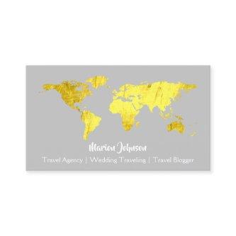 World Map Globe Map Traveling Logo Gray Gold