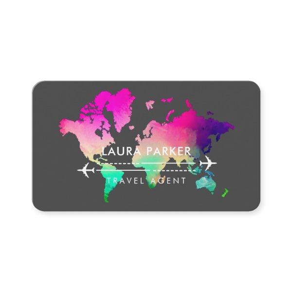World Map Travel Agent  Vacation Services Purple