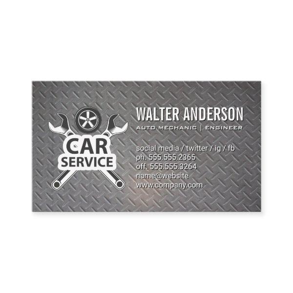 Wrenches and Tire | Auto Service Logo | Metal