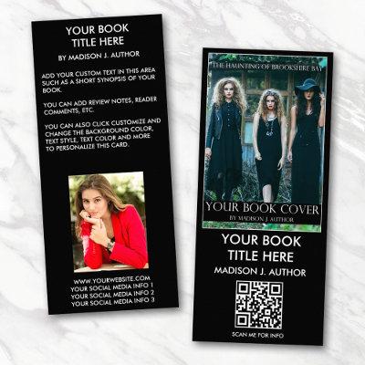 Writer Author Book Cover QR | Author Photo Back Rack Card