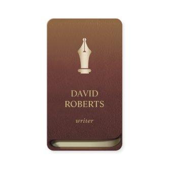 Writer Author Gold Pen Logo Professional Book