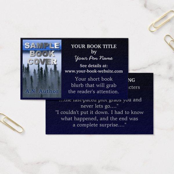 Writer Author Promotion Book Cover Blue Ombre Card