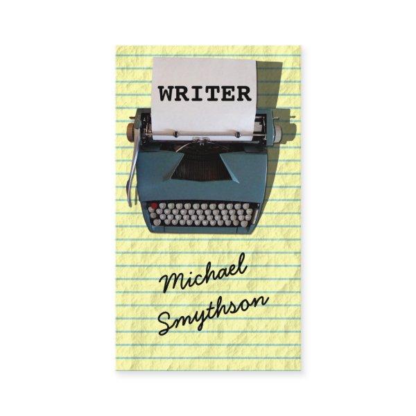 Writer Author Retro Typewriter on Lined Paper