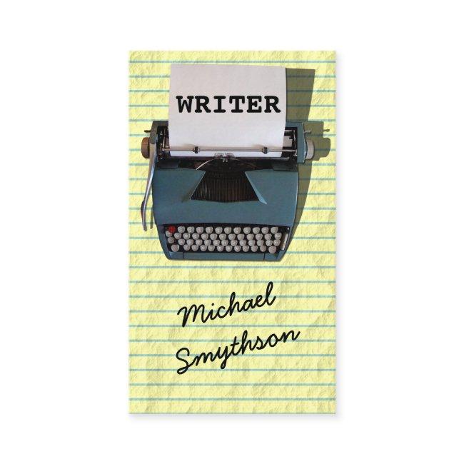 Writer Author Retro Typewriter on Lined Paper