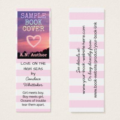 Writer Author Romance Promotion Bookmark Stripes