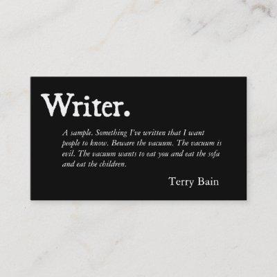 Writer Black White