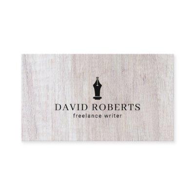 Writer Editor Author Pen Nib Logo Classy Wood