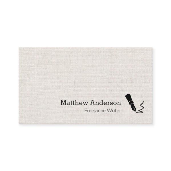 Writer Pen Symbol - Simple Elegant Linen Look