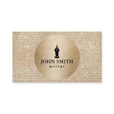 Writer Vintage Gold Circle & Old Scripts