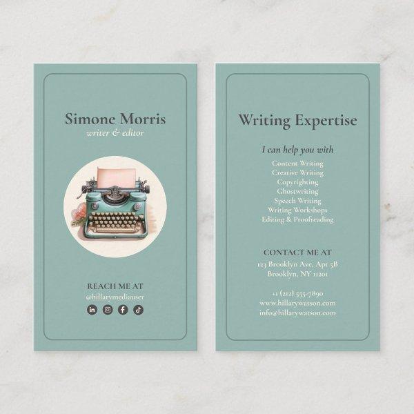 writer vintage retro verde typewriter