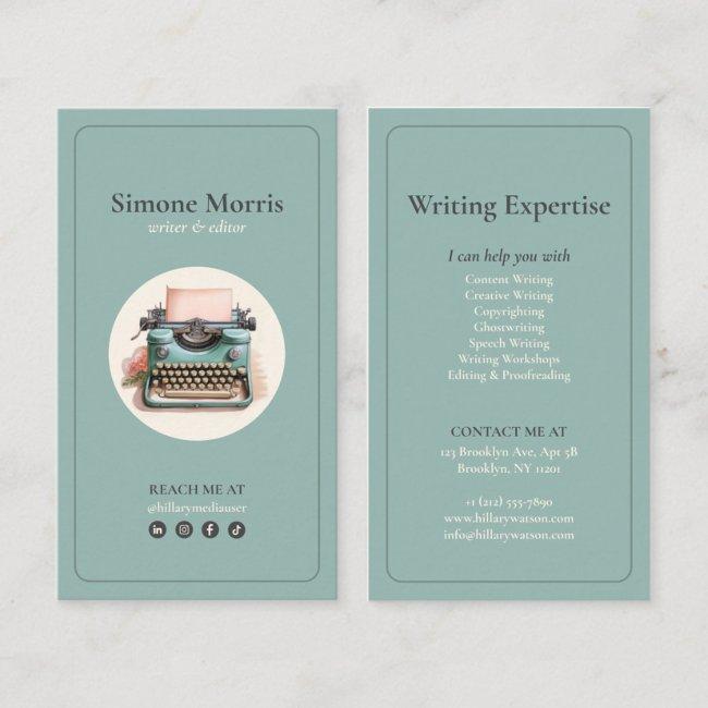 writer vintage retro verde typewriter