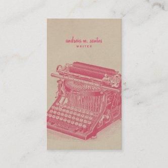 Writer Vintage Typewriter Cool Pink Simple Modern