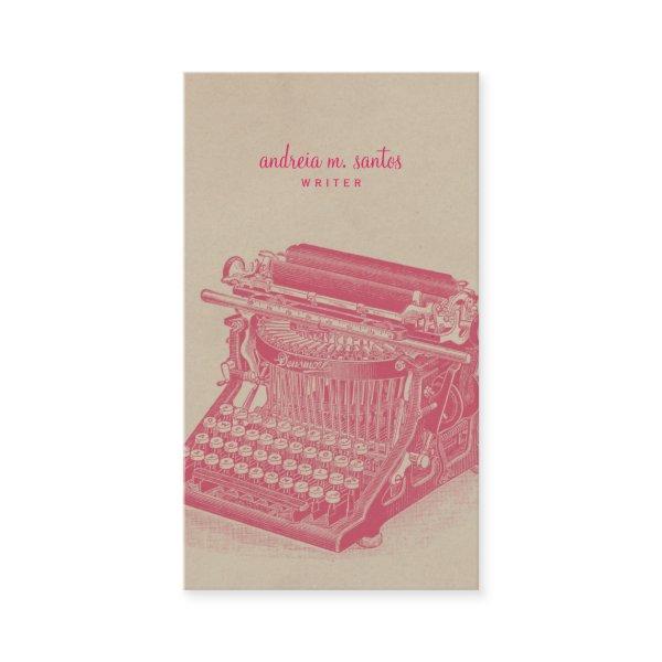 Writer Vintage Typewriter Cool Pink Simple Modern