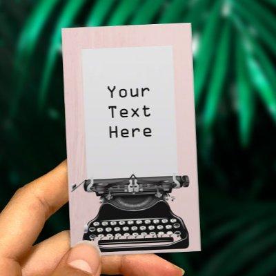 Writer Vintage Typewriter Elegant Blush Pink