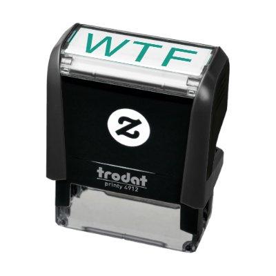 WTF Funny Meme Simple Typography Cute Humorous Self-inking Stamp