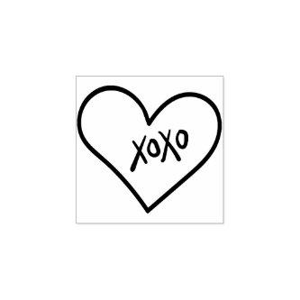 XOXO CUTE HEART modern fun stylish hand drawn Rubber Stamp