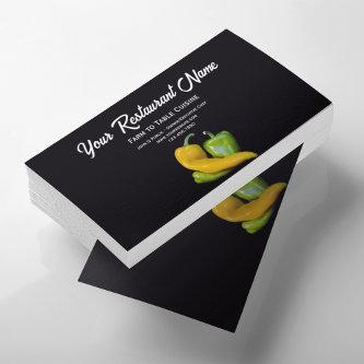 Yellow and Green Peppers Farm to Table Restaurant Calling Card
