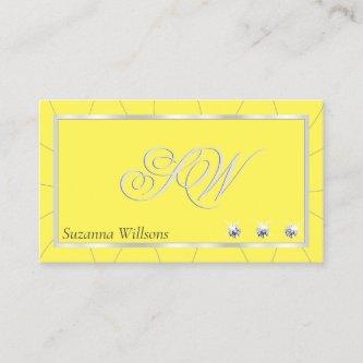 Yellow and Silver Frame with Diamonds & Monogram