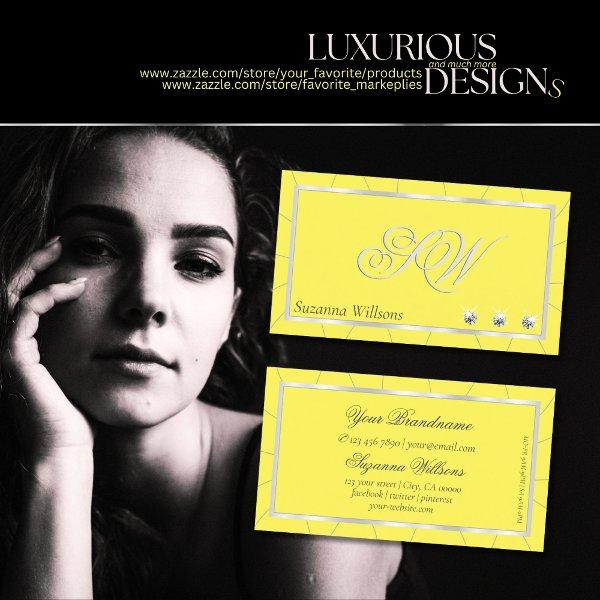 Yellow and Silver Frame with Diamonds & Monogram