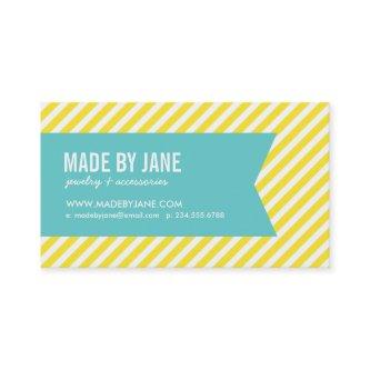 Yellow and Turquoise Modern Stripes & Ribbon