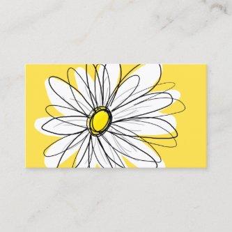 Yellow and White Whimsical Daisy with Custom Text