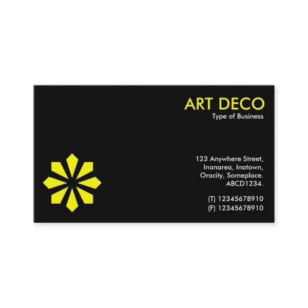Yellow Art Deco Flower Symbol - Black