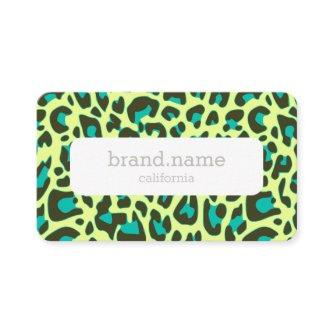 Yellow Blue Leopard Skin Animal Print Pattern