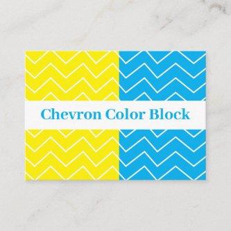 Yellow Blue White Chevron Color Block Pattern