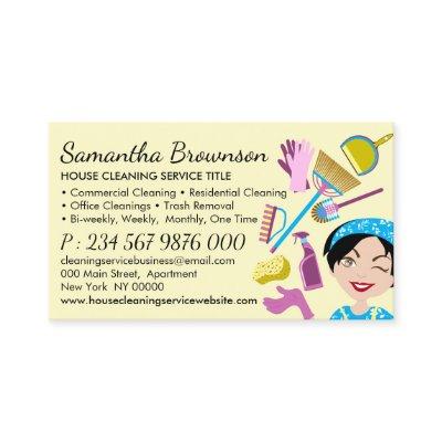 Yellow Cleaning Janitorial Maid Housekeeping