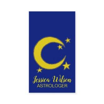 Yellow Crescent Moon Blue Night Sky Star Astronomy