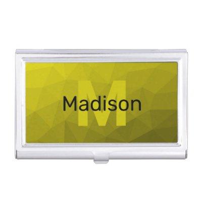 Yellow dark ombre geometric mesh pattern Monogram  Case