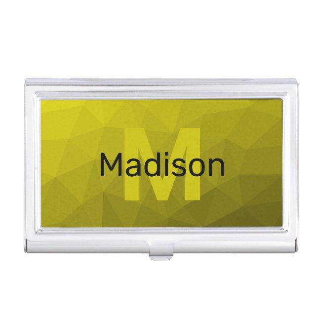 Yellow dark ombre geometric mesh pattern Monogram Case